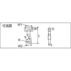 トラスコ中山 スイベルベルトフック ステンレス製 41mm (1個=1袋) FC592FC-3286142-イメージ3