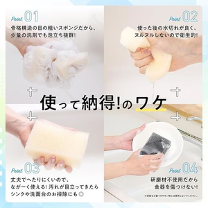 太陽油脂 パックスナチュロン キッチンスポンジ ナチュラル 5個組 FCB486P-イメージ5