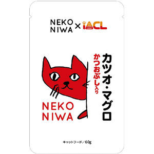 イトウアンドカンパニーリミテッド NEKONIWA 猫パウチ カツオ・マグロ かつおぶし入り 60g NEKONIWAｶﾂｵMｶﾂｵﾌﾞｼ60G-イメージ1