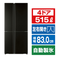 AQUA 515L 4ドア冷蔵庫 サテンブラック AQR-TZA52A(K)