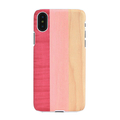 Man & Wood iPhone XS/X用天然木ケース Pink pie ホワイトフレーム I10485I8