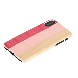 Man & Wood iPhone XS/X用天然木ケース Pink pie ホワイトフレーム I10485I8-イメージ2