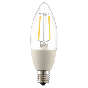 オーム電機 LED電球 E17口金 全光束260lm(2．0W フィラメントタイプ・シャンデリア形) 電球色相当 LDC2L-E17/D C6-イメージ2