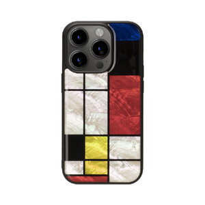 ikins iPhone 15 Pro用天然貝ケース Mondrian I25485I15PR-イメージ1
