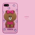 LINE FRIENDS iPhone SE(第3世代)/SE(第2世代)/8/7用SILICON CASE チョコ KCL-CHO001