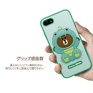 LINE FRIENDS iPhone SE(第3世代)/SE(第2世代)/8/7用SILICON CASE チョコ KCL-CHO001-イメージ7