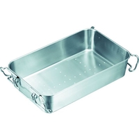 日本メタルワークス 18-8 ストッパー付給食バット 運搬型穴明 FC677KK-3938743