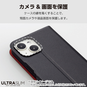 エレコム Google Pixel 8a用ソフトレザーケース 薄型 磁石付 ブラック PM-P241PLFUBK-イメージ7