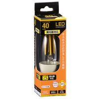 オーム電機 LED電球 E17口金 全光束440lm(4．0W フィラメントタイプ・シャンデリア形) 電球色相当 LDC4L-E17/D C6