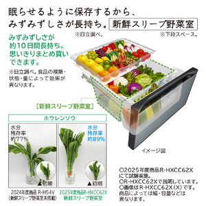 日立 540L 6ドア冷蔵庫 HWCタイプ ライトゴールド RHWC54XN-イメージ6