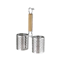 三宝産業 UK 18-8 パンチング 木柄 かき揚げリング 2連 S FCK8761-070463001