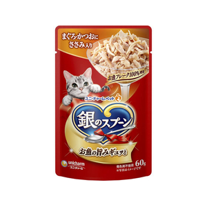ユニ・チャーム 銀のスプーンパウチ まぐろ・かつおにささみ入り 60g FCJ608N-イメージ1