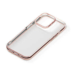 PGA iPhone 15 Pro用メタリックフレーム ソフトケース ローズゴールド PG-23BTP06PK-イメージ1