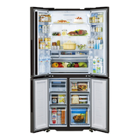AQUA AQR-TZ42A(T) 【フレンチドア】420L 4ドア冷蔵庫 ダークウッド