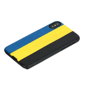 Man & Wood iPhone XS/X用天然木ケース Dandy blue ブラックフレーム I10486I8-イメージ1