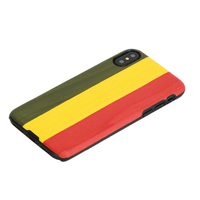 Man & Wood iPhone XS/X用天然木ケース Reggea ブラックフレーム I10487I8