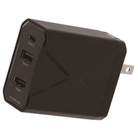 グリーンハウス マルチドック充電器 3ポート 60W USB Type-Cケーブル付き ブラック GHACU3PABK