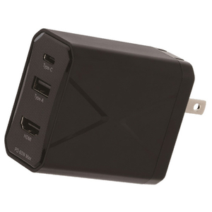 グリーンハウス マルチドック充電器 3ポート 60W USB Type-Cケーブル付き ブラック GH-ACU3PA-BK-イメージ1