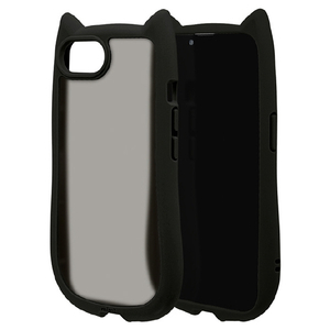 ラスタバナナ iphone17e/16e用 mimi 猫耳ﾊｲﾌﾞﾘｯﾄﾞｹｰｽ tpu×pc ブラック×フロストブラック 8656IP5EHPBKFB-イメージ1