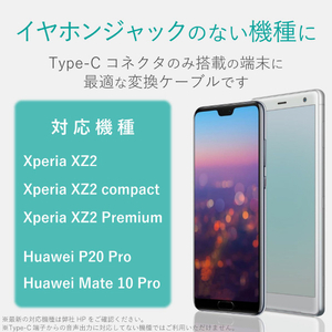 エレコム イヤホン・ヘッドホン用USB Type-C変換ケーブル シルバー EHP-C35DS01SV-イメージ3