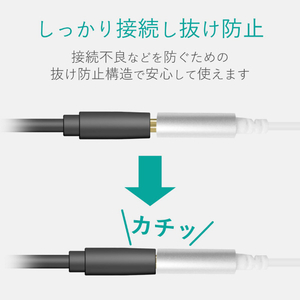エレコム イヤホン・ヘッドホン用USB Type-C変換ケーブル シルバー EHP-C35DS01SV-イメージ4