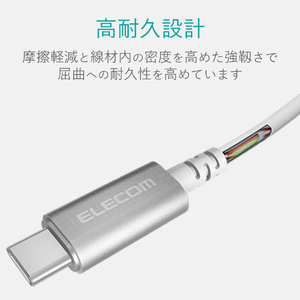 エレコム イヤホン・ヘッドホン用USB Type-C変換ケーブル シルバー EHP-C35DS01SV-イメージ6