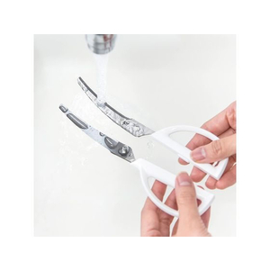 貝印 KAI KITCHEN カーブキッチンバサミ キャップ付き ホワイト FC234PT-DH8002-イメージ4