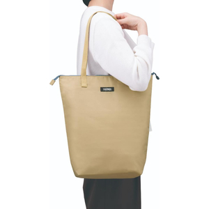 サーモス THERMOS 保冷バッグ 12L トート型 コンパクト ファスナー付き ベージュ FCJ369K-REV-0121 BE-イメージ2