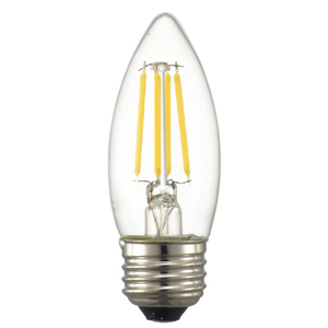 オーム電機 LED電球 E26口金 全光束440lm(4．0W フィラメントタイプ・シャンデリア形) 電球色相当 LDC4L/D C6-イメージ2