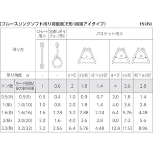 テザック TESAC/ブルースリングソフトE形(両端アイタイプ)荷重1t 全長1.5m FC989GY-4334060-イメージ2