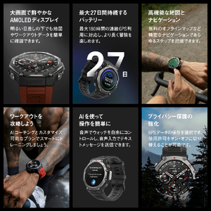 Amazfit T-Rex 3  オニキス(黒) 48mm オニキス SP170069C218-イメージ9