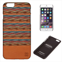 Man & Wood iPhone 6s/6用天然木ケース Browny check ブラックフレーム I4489I6