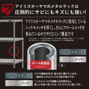 アイリスオーヤマ メタルシェルフ Φ25mm メタルラック 4段 幅76×奥行36×高さ125cm 1250 FC07059-SE-7512-イメージ2