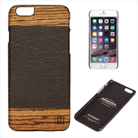 Man & Wood iPhone 6s/6用天然木ケース Cacao ブラックフレーム I4490I6