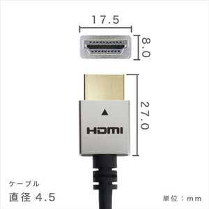 ホ－リック HDMIケーブル(1m) シルバー HDM10-491SV-イメージ8