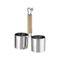 三宝産業 UK 18-8 木柄 かき揚げリング 穴なし 2連 FCK8766-070465001