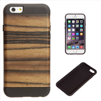 Man & Wood iPhone 6s/6用天然木ケース プロテクションタイプ Ebony ブラックフレーム I4491I6