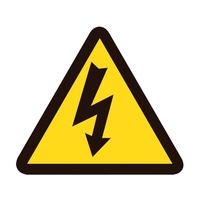 日本緑十字社 緑十字/電気危険(高電圧危険）10枚組 感電注意マーク粘着シール4450一辺50mm FC547GE-8151056