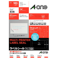 エーワン ラベルシール マット紙・ホワイト A4判 10面 四辺余白付 角丸 18シート入り A-ONE.31491