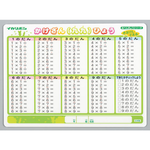 西敬 かき消しできる下敷き かけざん(九九)・時間割 FC55915-MO-2N-イメージ1