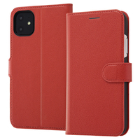 レイアウト iPhone 11/XR用Like standard マグネットベルト シンプル 手帳型レザーケース レッド RT-P21NELC1/R