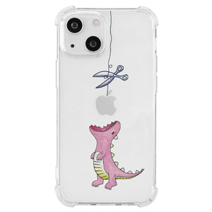 AKAN iPhone 14用ソフトタフケース はらぺこザウルス ピンク AK23492I14-イメージ1