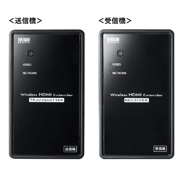 サンワサプライ ワイヤレス分配HDMIエクステンダー(2分配) VGA-EXWHD7N HDCP ディスプレイ 出力機器もHDCPに対応している必要があります 対応 19pin メス×1 1×H2 1×D5 9cm