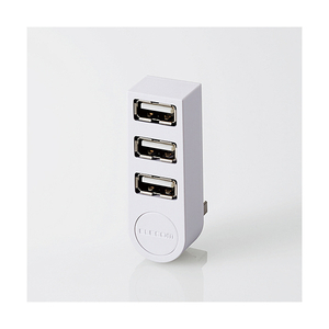 エレコム 機能主義USBハブ 直挿し(3ポート) U2H-TZ325BXシリーズ ホワイト U2H-TZ325BXWH-イメージ1
