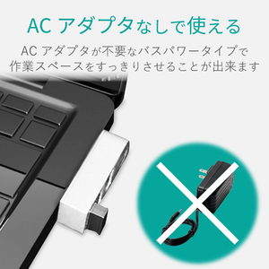 エレコム 機能主義USBハブ 直挿し(3ポート) U2H-TZ325BXシリーズ ホワイト U2H-TZ325BXWH-イメージ6