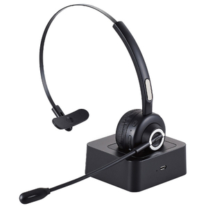 エレコム オーバーヘッドタイプ充電台付Bluetoothヘッドセット ブラック LBT-HSOH14BK-イメージ1