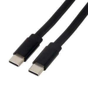 アイネックス USB2．0 Type-Cケーブル PD60W ソフト&フラット 1m ブラック U20CC-MM10P6F-イメージ1