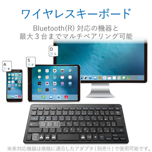 エレコム Bluetooth薄型ミニキーボード ブラック TK-FBP100BK-イメージ3