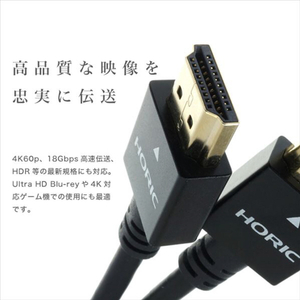 ホ－リック HDMIケーブル(1m) ブラック HDM10-494BK-イメージ2