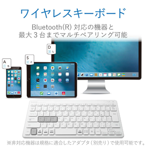 エレコム Bluetooth薄型ミニキーボード ホワイト TK-FBP100WH-イメージ3
